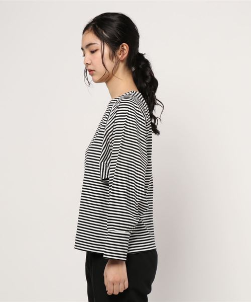 AMERICAN HOLIC（アメリカンホリック）の「ドルマンカットプルオーバー　＊●（Tシャツ/カットソー・レディース・ブラック/オフホワイト/ブラック系その他4・M/L）」の4枚目の写真