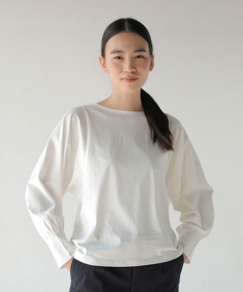 AMERICAN HOLIC（アメリカンホリック）の「ドルマンカットプルオーバー　＊●（Tシャツ/カットソー・レディース・ブラック/オフホワイト/ブラック系その他4・M/L）」の2枚目の写真