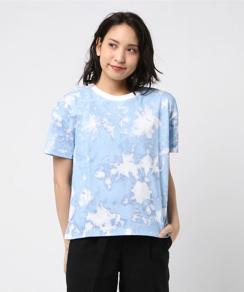 HUGO(ヒューゴ)の「サステナブルコットン Tシャツ(Tシャツ/カットソー・レディース・ブルー/イエロー・S/M/XS)」の1枚目の写真