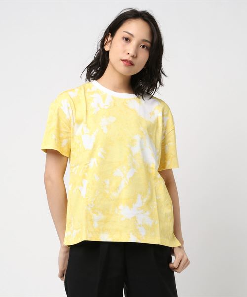 HUGO(ヒューゴ)の「サステナブルコットン Tシャツ(Tシャツ/カットソー・レディース・ブルー/イエロー・S/M/XS)」の5枚目の写真