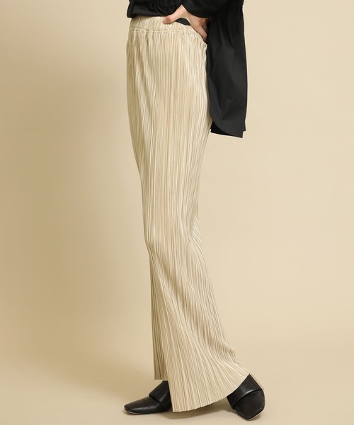 【美品】CLANE クラネ アコーディオンプリーツ リラックスルーズパンツ 青 美品】CLANE クラネ アコーディオンプリーツ リラックスルーズ