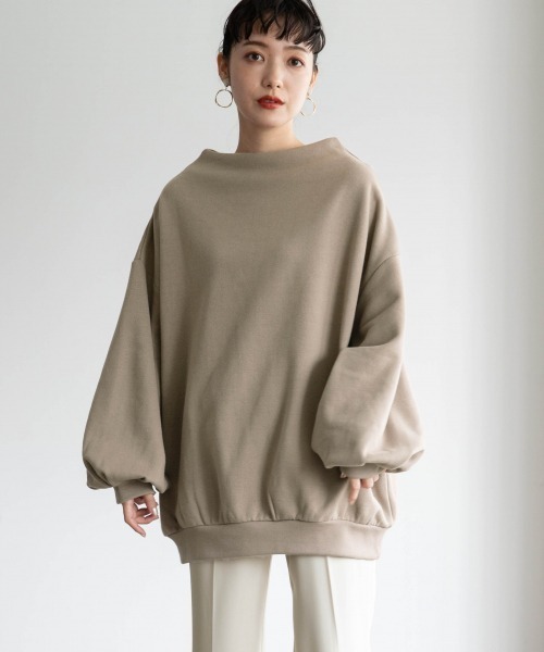 LOWRYS FARM（ローリーズファーム）の「ウラケキモウボトルネックＬＳ　918537（Tシャツ/カットソー・レディース・チャコールグレー/グリーン/ベージュ/アイボリー・FREE）」の4枚目の写真