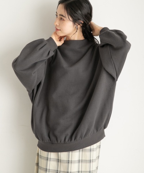 LOWRYS FARM（ローリーズファーム）の「ウラケキモウボトルネックＬＳ　918537（Tシャツ/カットソー・レディース・チャコールグレー/グリーン/ベージュ/アイボリー・FREE）」の16枚目の写真