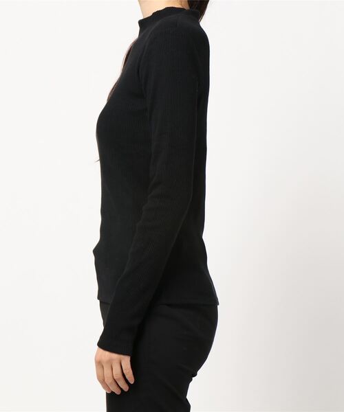 PAGEBOY（ページボーイ）の「リブハイネックロングスリーブ（Tシャツ/カットソー・レディース・ブラック/ダークブラウン/オフホワイト・FREE）」の4枚目の写真