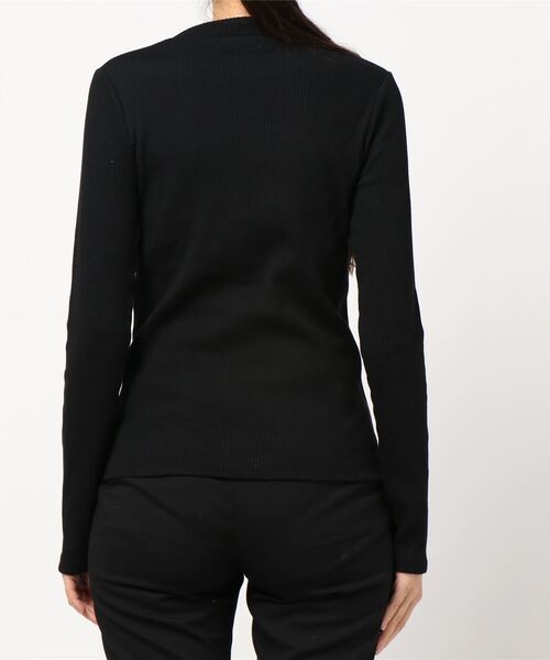 PAGEBOY（ページボーイ）の「リブハイネックロングスリーブ（Tシャツ/カットソー・レディース・ブラック/ダークブラウン/オフホワイト・FREE）」の5枚目の写真
