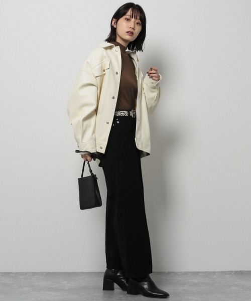 PAGEBOY（ページボーイ）の「リブハイネックロングスリーブ（Tシャツ/カットソー・レディース・ブラック/ダークブラウン/オフホワイト・FREE）」の7枚目の写真