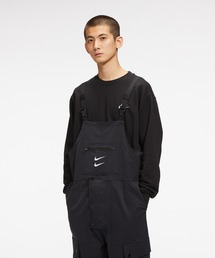 ★NIKE★ ナイキ オーバーオール 2連スウォッシュ刺繍 黒 NIKE SWOOSH OVERALLS ナイキ オーバーオール スウッシュ L