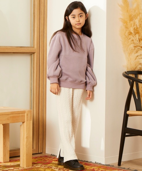 ＆yam（アンドヤム）の「スウェード裏毛PO（スウェット・キッズ・パープル/ブラウン/ベージュ/オレンジ・130/160/150/100/140/120/110）」の3枚目の写真