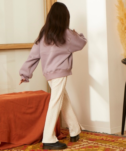 ＆yam（アンドヤム）の「スウェード裏毛PO（スウェット・キッズ・パープル/ブラウン/ベージュ/オレンジ・130/160/150/100/140/120/110）」の8枚目の写真