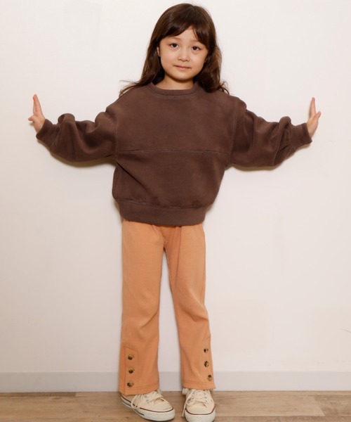 ＆yam（アンドヤム）の「スウェード裏毛PO（スウェット・キッズ・パープル/ブラウン/ベージュ/オレンジ・130/160/150/100/140/120/110）」の6枚目の写真
