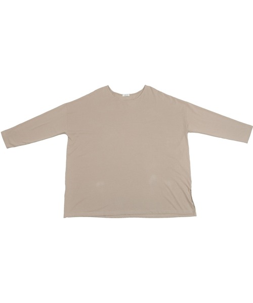 LEAD（リード）の「コットン100％シンプル長袖ゆったりカットソートップス（Tシャツ/カットソー・レディース・ブラック/ネイビー/オフホワイト/カーキ/キャメル/ライトアッシュグレー・FREE）」の20枚目の写真