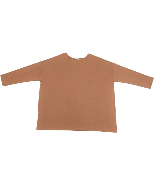 LEAD（リード）の「コットン100％シンプル長袖ゆったりカットソートップス（Tシャツ/カットソー・レディース・ブラック/ネイビー/オフホワイト/カーキ/キャメル/ライトアッシュグレー・FREE）」の21枚目の写真