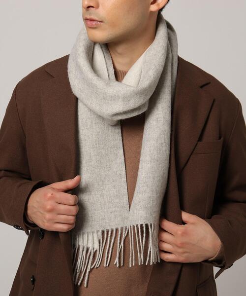 tk.TAKEO KIKUCHI（ティーケータケオキクチ）の「【WEB限定】カシミヤ混マフラー（ストール/ショール・メンズ・オフホワイト/ライトベージュ/ブラック/グレー・00）」の10枚目の写真
