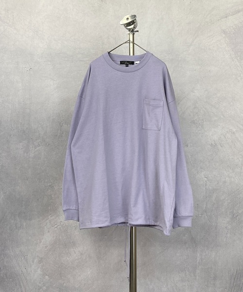 Beno(ビーノ)の「USAコットン ヘビー天竺 裾スピンドル ルーズシルエット ポケット ロングスリーブTEE(Tシャツ/カットソー・メンズ・オフホワイト/グレイッシュブルー/ブルーグリーン/サンドベージュ/ラベンダー/ブラック・FREE)」の18枚目の写真