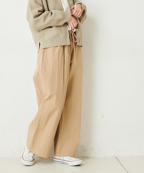 PUAL CE CIN(ピュアルセシン)の「コットンナイロンワイドパンツ(その他パンツ・レディース・ベージュ/カーキ・FREE)」の3枚目の写真
