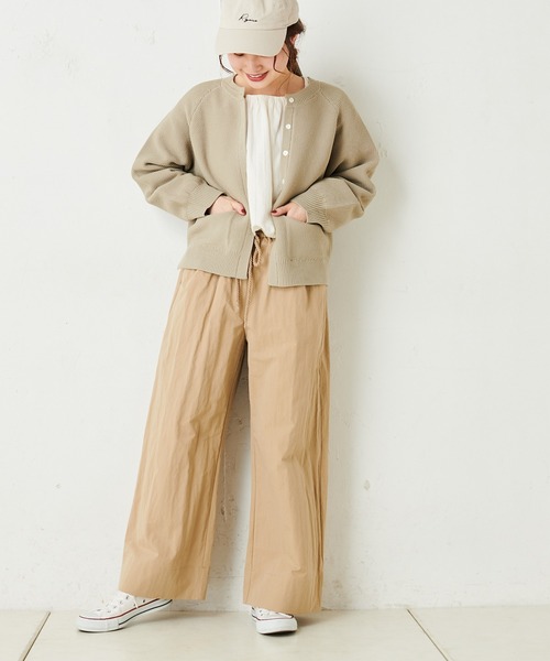 PUAL CE CIN(ピュアルセシン)の「コットンナイロンワイドパンツ(その他パンツ・レディース・ベージュ/カーキ・FREE)」の21枚目の写真