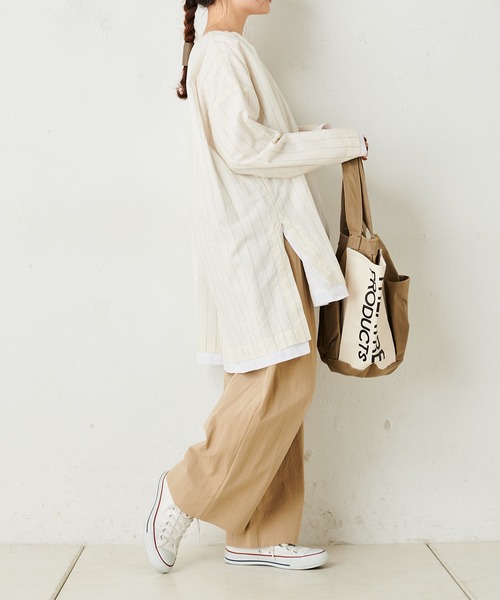 PUAL CE CIN(ピュアルセシン)の「コットンナイロンワイドパンツ(その他パンツ・レディース・ベージュ/カーキ・FREE)」の10枚目の写真