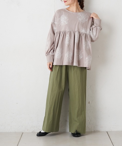 PUAL CE CIN(ピュアルセシン)の「コットンナイロンワイドパンツ(その他パンツ・レディース・ベージュ/カーキ・FREE)」の11枚目の写真