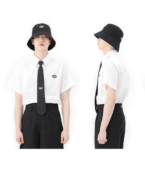 BASIC COTTON（ベーシックコットン）の「A'GEM/9 × .kom『BASIC COTTON/ベーシックコットン』BCN logo necktie/ ロゴネクタイ（ネクタイ・レディース・ブラック・FREE）」の5枚目の写真