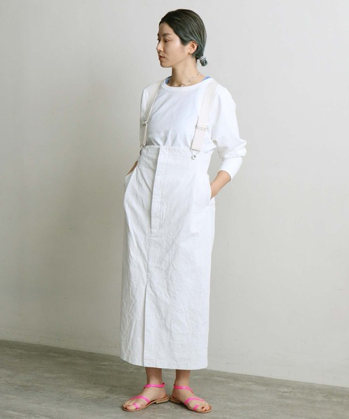 nitca（ニトカ）の「白顔料ワッシャーサスペンダースカート（スカート・レディース・ホワイト・FREE）」の8枚目の写真