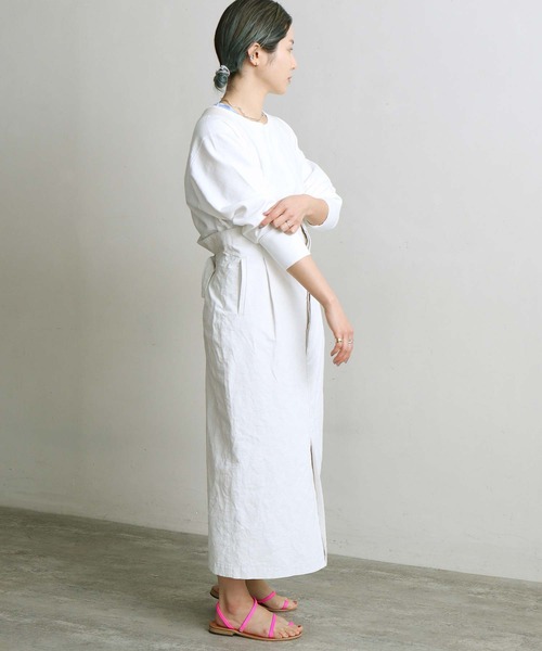 nitca（ニトカ）の「白顔料ワッシャーサスペンダースカート（スカート・レディース・ホワイト・FREE）」の2枚目の写真