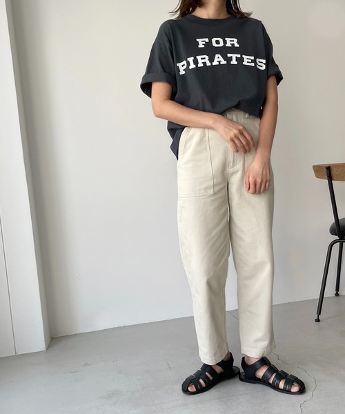 CANAL JEAN(キャナルジーン)の「via j(ヴィアジェイ) "FOR PIRATES"半袖Tシャツ(Tシャツ/カットソー・レディース・ホワイト/チャコールグレー/ベージュ/ネイビー・ONE SIZE)」の17枚目の写真