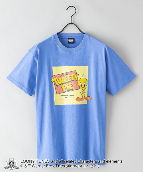 LOONEY TUNES CLASSIC(ルーニーチューンズクラシック)の「【LOONEY TUNES /ルーニー・テューンズ】別注プリントTシャツ(Tシャツ/カットソー・メンズ・オリーブ/ホワイト系その他/ホワイト/ブルー・LARGE/MEDIUM/SMALL/X-LARGE)」の2枚目の写真