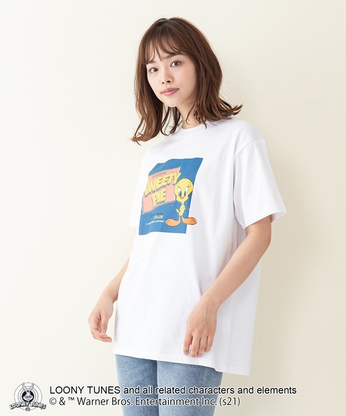 LOONEY TUNES CLASSIC(ルーニーチューンズクラシック)の「【LOONEY TUNES /ルーニー・テューンズ】別注プリントTシャツ(Tシャツ/カットソー・メンズ・オリーブ/ホワイト系その他/ホワイト/ブルー・LARGE/MEDIUM/SMALL/X-LARGE)」の6枚目の写真