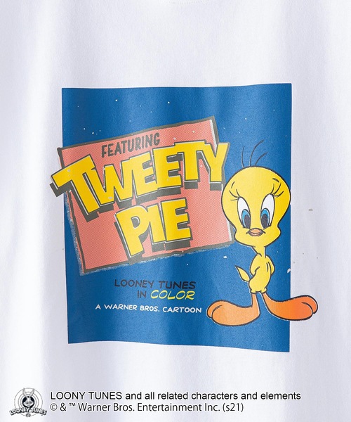 LOONEY TUNES CLASSIC(ルーニーチューンズクラシック)の「【LOONEY TUNES /ルーニー・テューンズ】別注プリントTシャツ(Tシャツ/カットソー・メンズ・オリーブ/ホワイト系その他/ホワイト/ブルー・LARGE/MEDIUM/SMALL/X-LARGE)」の7枚目の写真