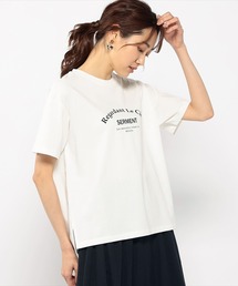 配色ロゴプリントTシャツ