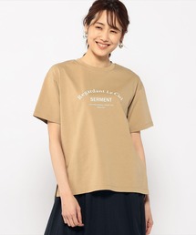 配色ロゴプリントTシャツ