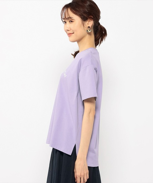 Petit Honfleur(プチオンフルール)の「配色ロゴプリントTシャツ(Tシャツ/カットソー・レディース・ブラック/ホワイト/モカ/ラベンダー・L/M)」の10枚目の写真