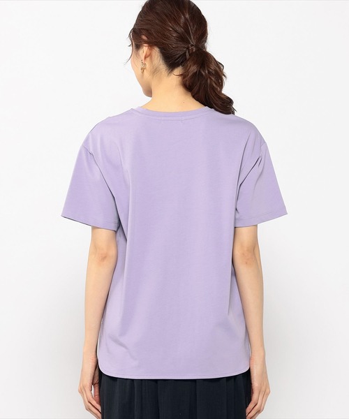 Petit Honfleur(プチオンフルール)の「配色ロゴプリントTシャツ(Tシャツ/カットソー・レディース・ブラック/ホワイト/モカ/ラベンダー・L/M)」の5枚目の写真