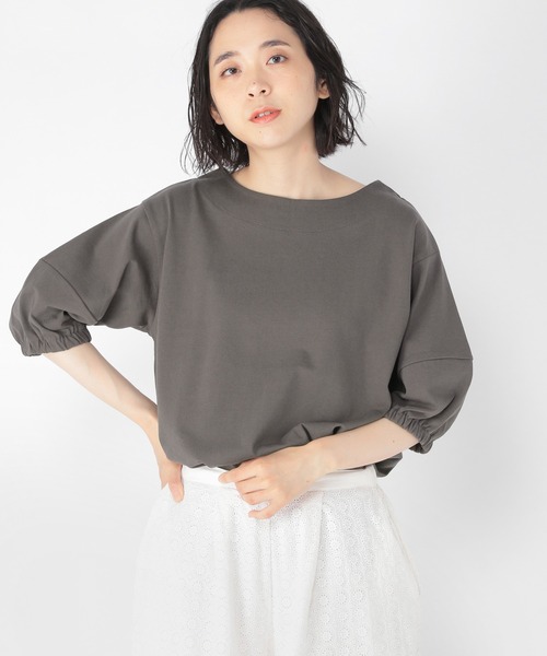 studio CLIP（スタディオクリップ）の「【キナリノ掲載商品】USAコットンパフスリーブプルオーバー（Tシャツ/カットソー・レディース・ベージュ/レッド/オフホワイト/グリーン/スモーク・MEDIUM/LARGE）」の5枚目の写真