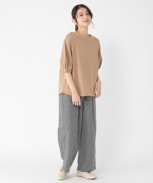 studio CLIP（スタディオクリップ）の「【キナリノ掲載商品】USAコットンパフスリーブプルオーバー（Tシャツ/カットソー・レディース・ベージュ/レッド/オフホワイト/グリーン/スモーク・MEDIUM/LARGE）」の15枚目の写真