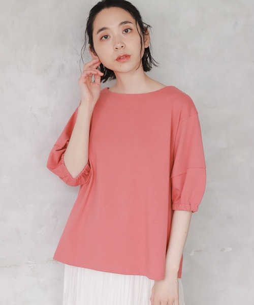 studio CLIP（スタディオクリップ）の「【キナリノ掲載商品】USAコットンパフスリーブプルオーバー（Tシャツ/カットソー・レディース・ベージュ/レッド/オフホワイト/グリーン/スモーク・MEDIUM/LARGE）」の21枚目の写真