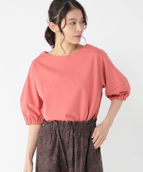 studio CLIP（スタディオクリップ）の「【キナリノ掲載商品】USAコットンパフスリーブプルオーバー（Tシャツ/カットソー・レディース・ベージュ/レッド/オフホワイト/グリーン/スモーク・MEDIUM/LARGE）」の22枚目の写真