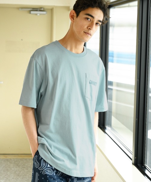 Carhartt(カーハート)の「Carhartt ヘビーウェイトロゴTシャツ(Tシャツ/カットソー・メンズ・ネイビー/グレー系その他/グリーン系その他/ブルー系その他/ピンク系その他/レッド系その他/オレンジ系その他/グレー系その他2/グレー系その他3/グリーン系その他2/グリーン系その他3/ブルー系その他2/オレンジ系その他2/サックスブルー系/サックスブルー系1・SMALL/MEDIUM/LARGE)」の1枚目の写真