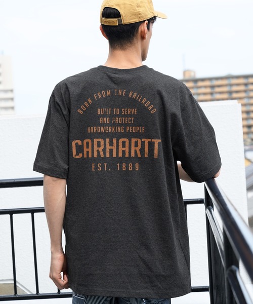 Carhartt(カーハート)の「Carhartt ヘビーウェイトロゴTシャツ(Tシャツ/カットソー・メンズ・ネイビー/グレー系その他/グリーン系その他/ブルー系その他/ピンク系その他/レッド系その他/オレンジ系その他/グレー系その他2/グレー系その他3/グリーン系その他2/グリーン系その他3/ブルー系その他2/オレンジ系その他2/サックスブルー系/サックスブルー系1・SMALL/MEDIUM/LARGE)」の2枚目の写真