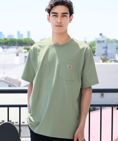 Carhartt(カーハート)の「Carhartt ヘビーウェイトロゴTシャツ(Tシャツ/カットソー・メンズ・ネイビー/グレー系その他/グリーン系その他/ブルー系その他/ピンク系その他/レッド系その他/オレンジ系その他/グレー系その他2/グレー系その他3/グリーン系その他2/グリーン系その他3/ブルー系その他2/オレンジ系その他2/サックスブルー系/サックスブルー系1・SMALL/MEDIUM/LARGE)」の5枚目の写真