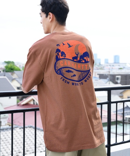 Carhartt(カーハート)の「Carhartt ヘビーウェイトロゴTシャツ(Tシャツ/カットソー・メンズ・ネイビー/グレー系その他/グリーン系その他/ブルー系その他/ピンク系その他/レッド系その他/オレンジ系その他/グレー系その他2/グレー系その他3/グリーン系その他2/グリーン系その他3/ブルー系その他2/オレンジ系その他2/サックスブルー系/サックスブルー系1・SMALL/MEDIUM/LARGE)」の13枚目の写真