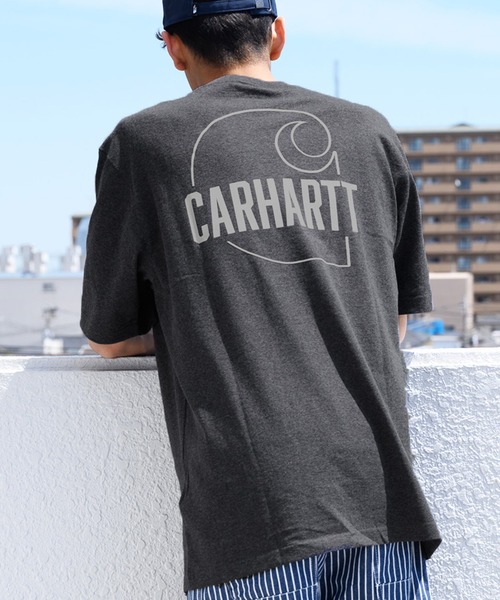Carhartt(カーハート)の「Carhartt ヘビーウェイトロゴTシャツ(Tシャツ/カットソー・メンズ・ネイビー/グレー系その他/グリーン系その他/ブルー系その他/ピンク系その他/レッド系その他/オレンジ系その他/グレー系その他2/グレー系その他3/グリーン系その他2/グリーン系その他3/ブルー系その他2/オレンジ系その他2/サックスブルー系/サックスブルー系1・SMALL/MEDIUM/LARGE)」の3枚目の写真
