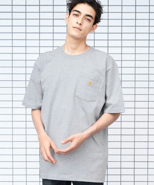 Carhartt(カーハート)の「Carhartt ヘビーウェイトロゴTシャツ(Tシャツ/カットソー・メンズ・ネイビー/グレー系その他/グリーン系その他/ブルー系その他/ピンク系その他/レッド系その他/オレンジ系その他/グレー系その他2/グレー系その他3/グリーン系その他2/グリーン系その他3/ブルー系その他2/オレンジ系その他2/サックスブルー系/サックスブルー系1・SMALL/MEDIUM/LARGE)」の4枚目の写真