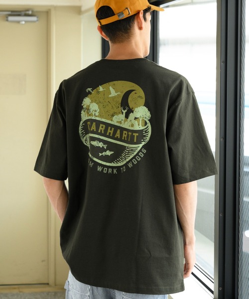 Carhartt(カーハート)の「Carhartt ヘビーウェイトロゴTシャツ(Tシャツ/カットソー・メンズ・ネイビー/グレー系その他/グリーン系その他/ブルー系その他/ピンク系その他/レッド系その他/オレンジ系その他/グレー系その他2/グレー系その他3/グリーン系その他2/グリーン系その他3/ブルー系その他2/オレンジ系その他2/サックスブルー系/サックスブルー系1・SMALL/MEDIUM/LARGE)」の7枚目の写真
