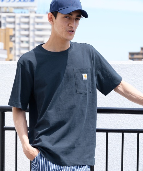 Carhartt(カーハート)の「Carhartt ヘビーウェイトロゴTシャツ(Tシャツ/カットソー・メンズ・ネイビー/グレー系その他/グリーン系その他/ブルー系その他/ピンク系その他/レッド系その他/オレンジ系その他/グレー系その他2/グレー系その他3/グリーン系その他2/グリーン系その他3/ブルー系その他2/オレンジ系その他2/サックスブルー系/サックスブルー系1・SMALL/MEDIUM/LARGE)」の10枚目の写真