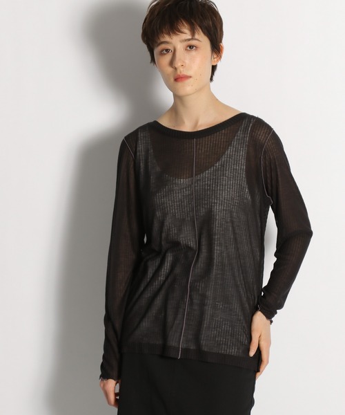 niko and...（ニコアンド）の「タンクトップ付きテレコシースループルオーバー（Tシャツ/カットソー・レディース・ベージュ/ブラック/オフホワイト・FREE）」の2枚目の写真