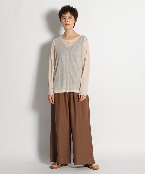 niko and...（ニコアンド）の「タンクトップ付きテレコシースループルオーバー（Tシャツ/カットソー・レディース・ベージュ/ブラック/オフホワイト・FREE）」の19枚目の写真