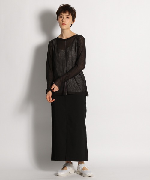 niko and...（ニコアンド）の「タンクトップ付きテレコシースループルオーバー（Tシャツ/カットソー・レディース・ベージュ/ブラック/オフホワイト・FREE）」の10枚目の写真