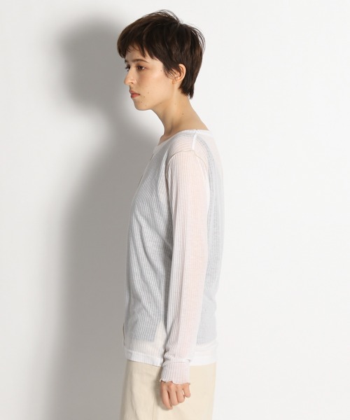 niko and...（ニコアンド）の「タンクトップ付きテレコシースループルオーバー（Tシャツ/カットソー・レディース・ベージュ/ブラック/オフホワイト・FREE）」の4枚目の写真