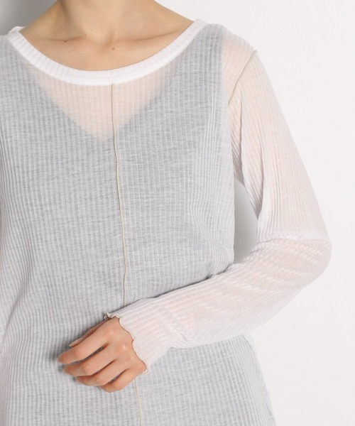 niko and...（ニコアンド）の「タンクトップ付きテレコシースループルオーバー（Tシャツ/カットソー・レディース・ベージュ/ブラック/オフホワイト・FREE）」の13枚目の写真